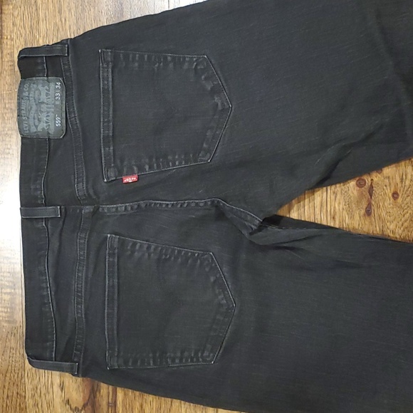 Mens Levi's 559 Relaxed Fit black jeans size 33/34 - Picture 2 of 8